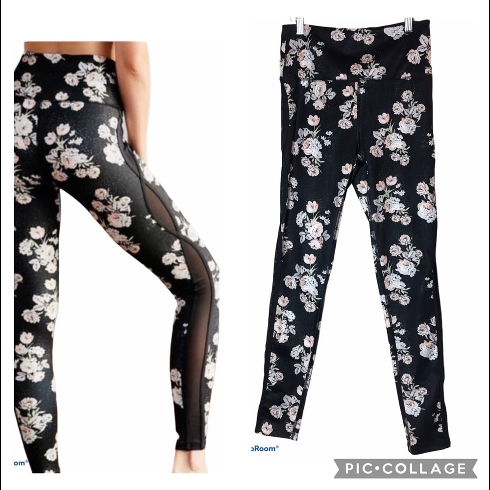 FREE PEOPLE LIZA Movement Mesh Cut Out Yoga S